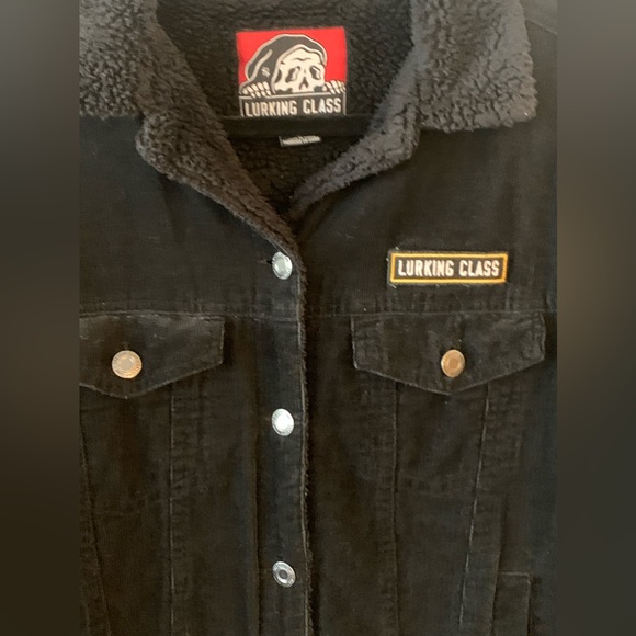 Sketchy Tank Lurking Class Graphic Jacket Grunge Punk Skull Logo Black S - Picture 3 of 7